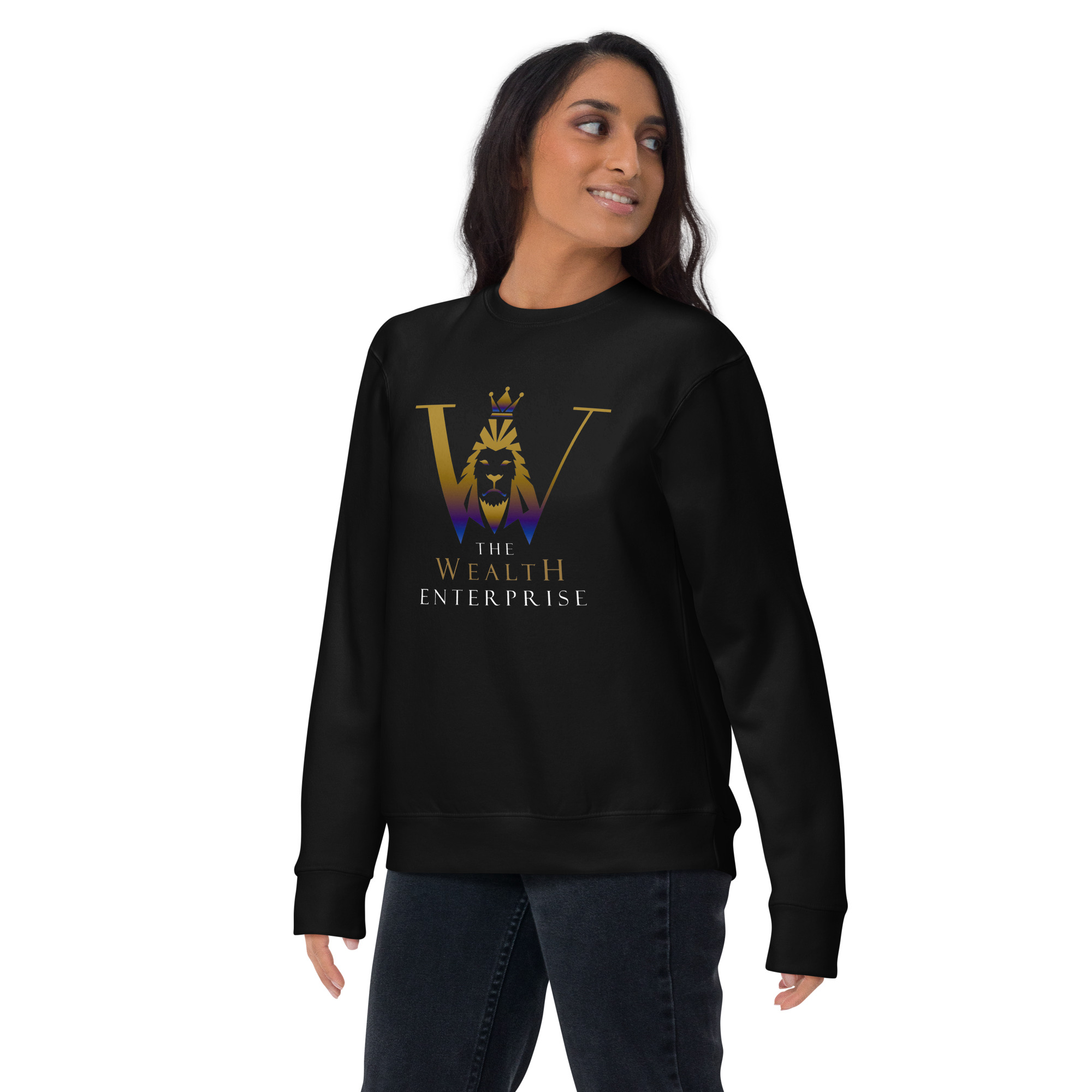 The Wealth Enterprise Unisex Premium Sweatshirt - Black - Image 2
