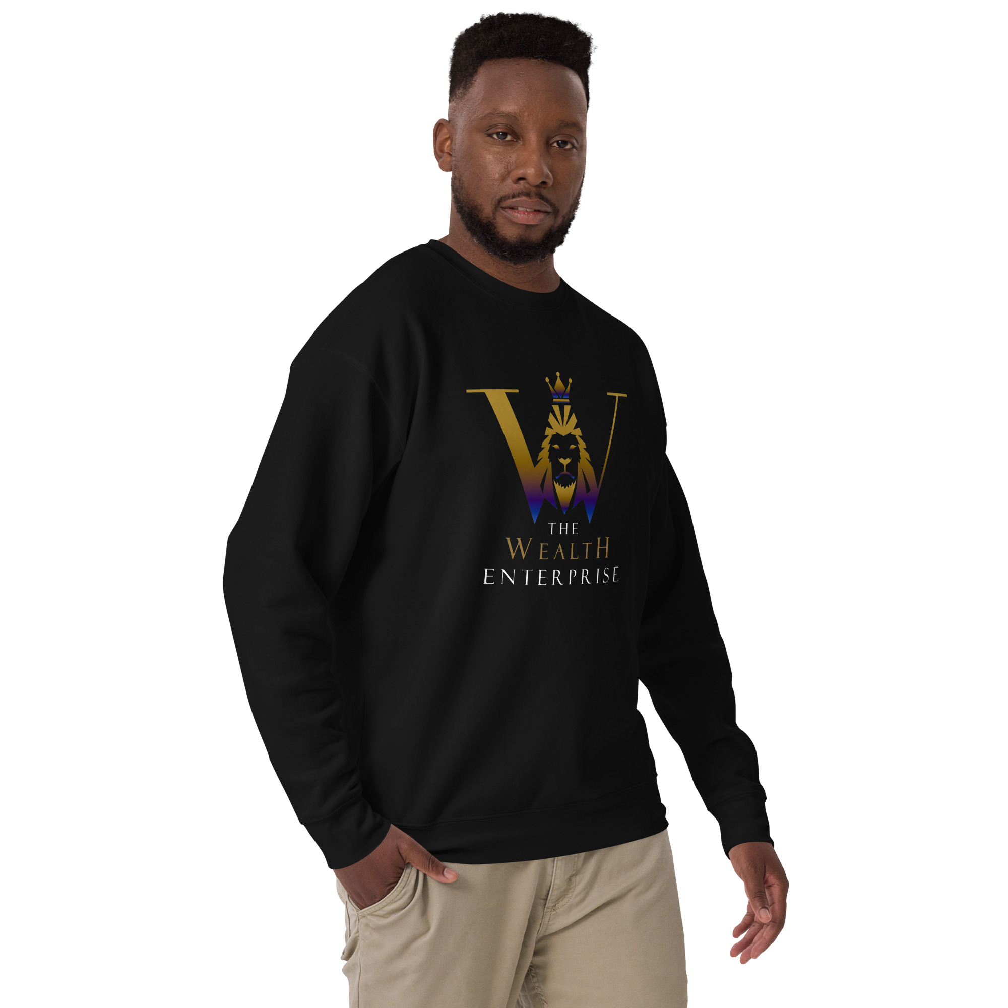 The Wealth Enterprise Unisex Premium Sweatshirt - Black - Image 4