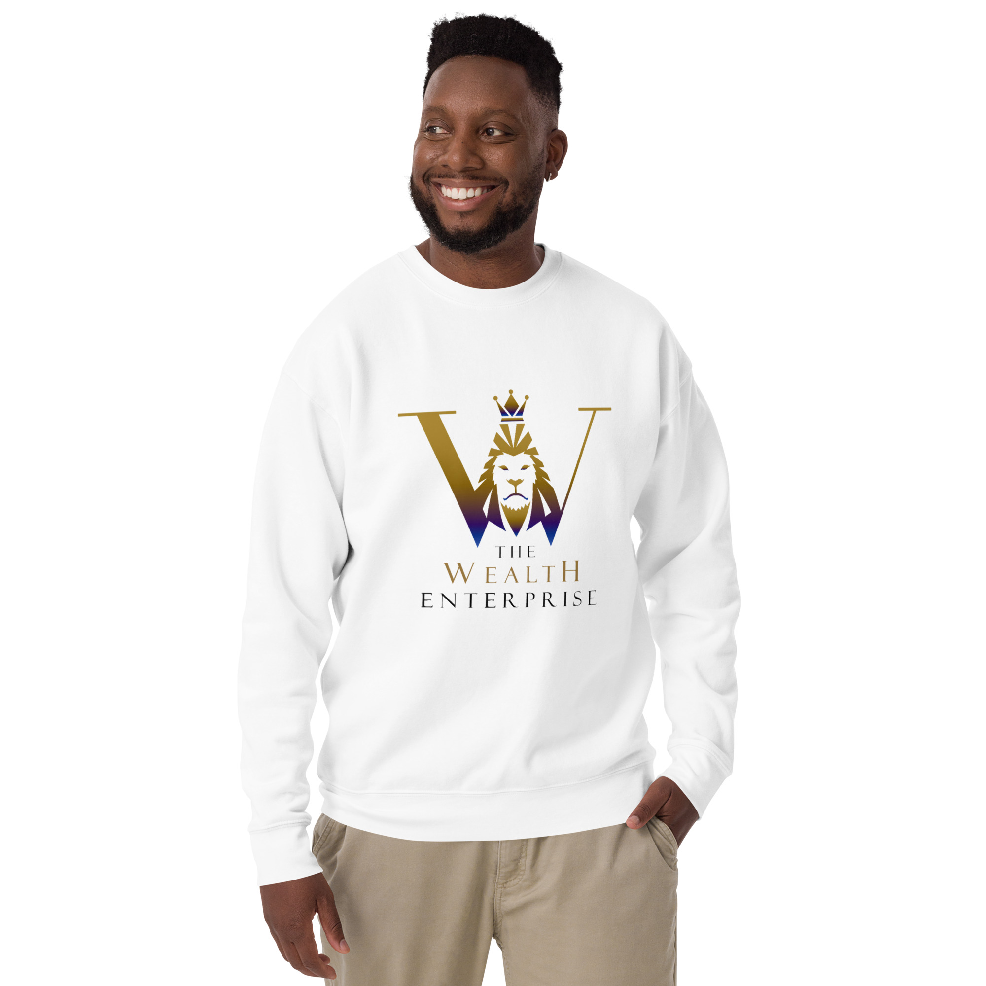 The Wealth Enterprise Unisex Premium Sweatshirt - White - Image 3