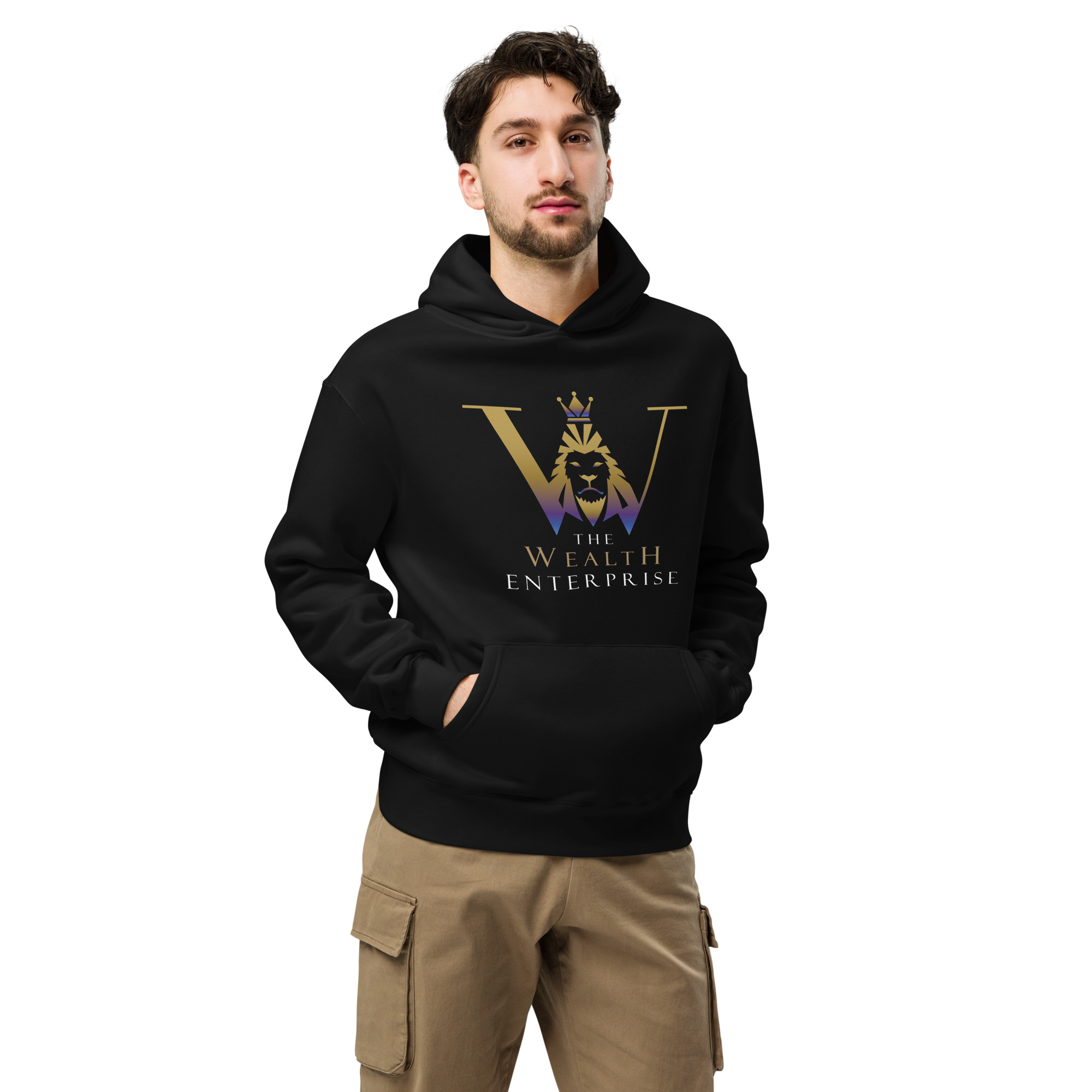 The Wealth Enterprise Unisex Oversized Hoodie - Black - Image 3
